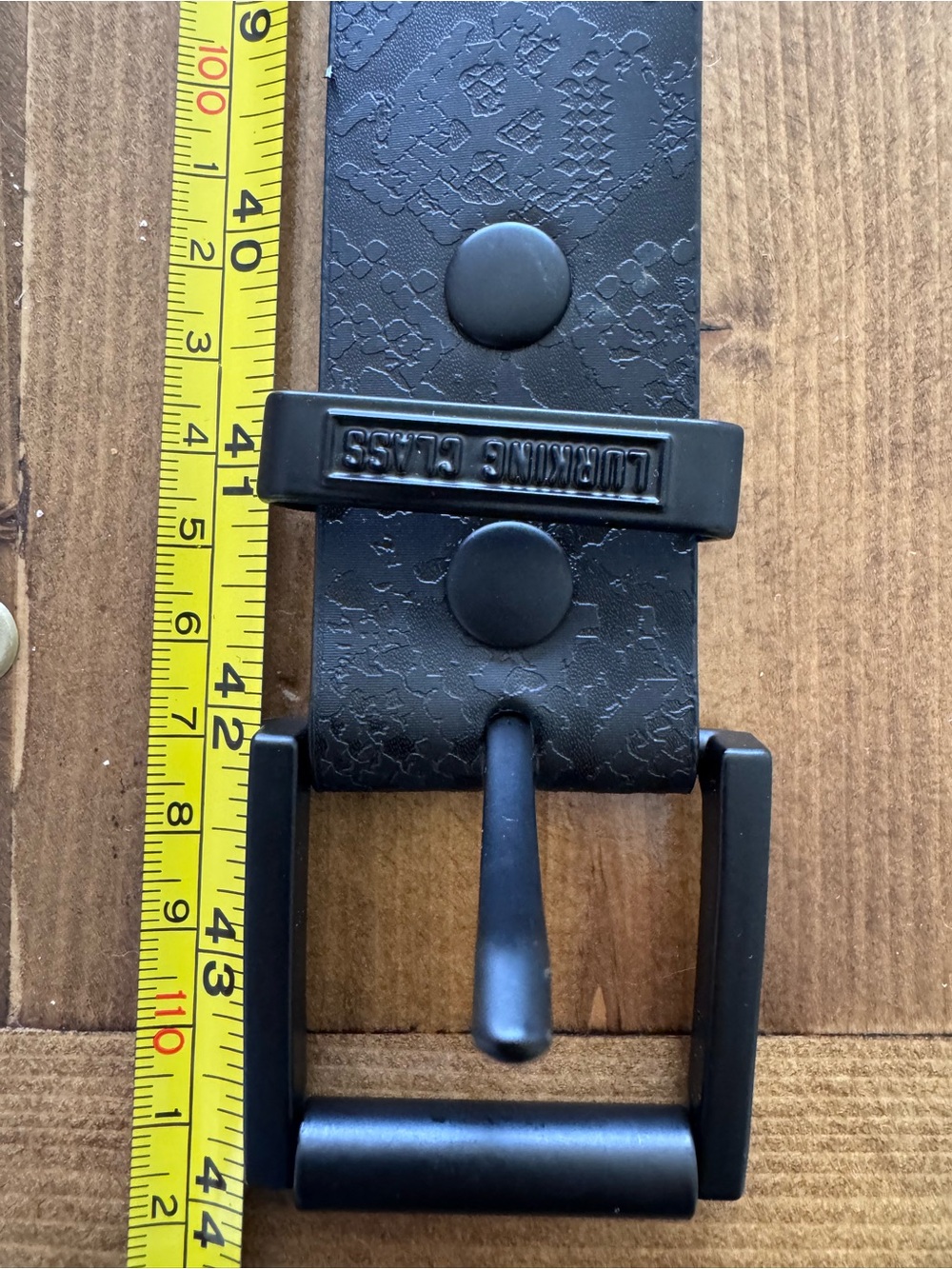 Lurking Class Black Skull Embossed Belt | Adjustable | Unisex - Picture 5 of 5
